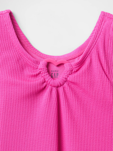 Детский сдельный купальник GAP в рубчик 1159848614 (Розовый 2)