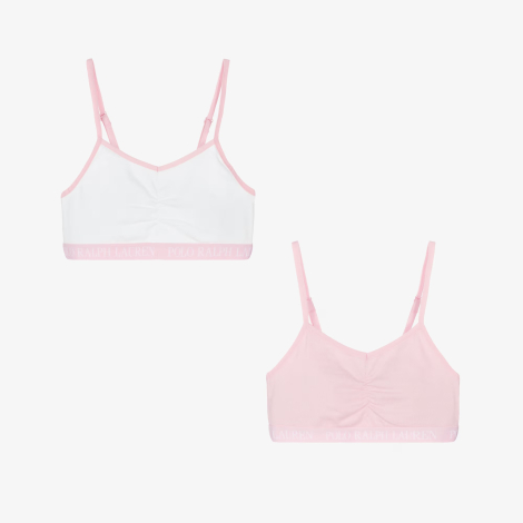 Набор бралеттов для девочки Polo Ralph Lauren 2 шт 1159857554 (Белый/Розовый M) на рост 128-140 см