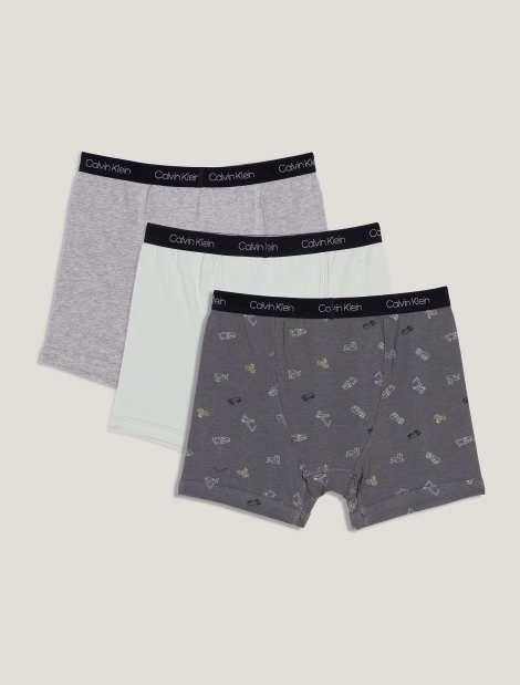 Набір трусів-боксерів Calvin Klein 3 шт 1159854635 (Чорний/Сірий L) на зріст 142-157 см