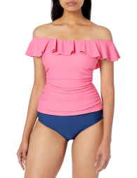 Топ для плавания Tommy Hilfiger с рюшами 1159850435 (Розовый XS)