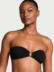 Купальный топ бандо Victoria's Secret из жатой ткани 1159857259 (Черный M/L)