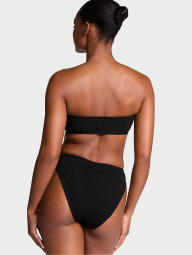 Купальный топ бандо Victoria's Secret из жатой ткани 1159857259 (Черный M/L)