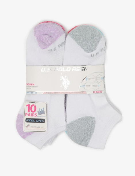 Набір коротких шкарпеток US Polo Assn 10 пар 1159839768 (Білий One Size)