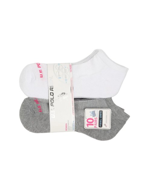 Набір коротких шкарпеток від US Polo Assn 10 пар 1159839781 (Білий/Сірий One Size)