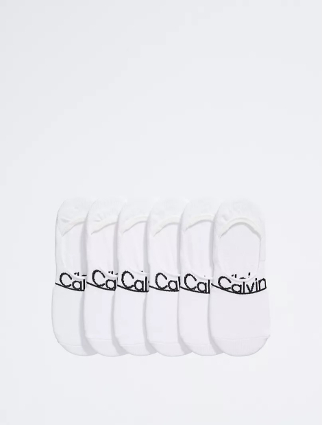 Жіночі короткі шкарпетки Calvin Klein з логотипом 6 пар 1160508375 (Білий One size)