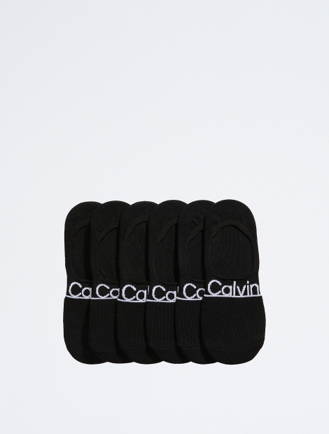 Жіночі короткі шкарпетки Calvin Klein з логотипом 6 пар 1160508745 (Чорний One size)