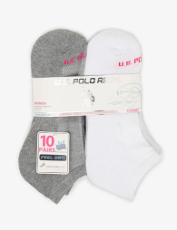 Набор коротких носков от U.S. Polo Assn  10 пар 1159839781 (Белый /Серый One Size)