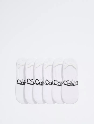 Жіночі короткі шкарпетки Calvin Klein з логотипом 6 пар 1160508375 (Білий One size)