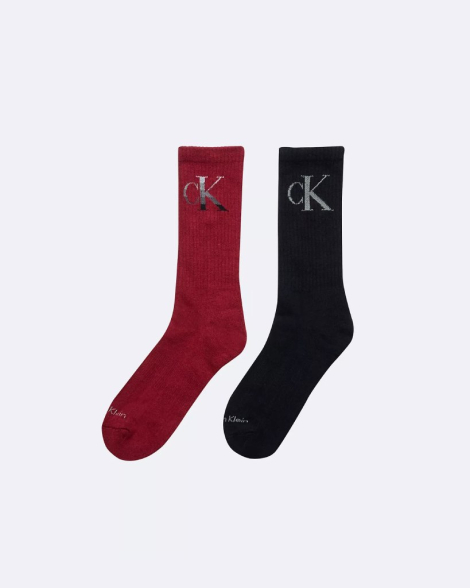 Набір високих шкарпеток Calvin Klein 2 пари 1159847534 (Бордовий/Чорний 42-46)