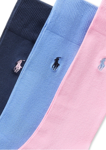 Набор мужских высоких носков Polo Ralph Lauren 3 пары 1159852182 (Разные цвета 10-13) EU 43-46