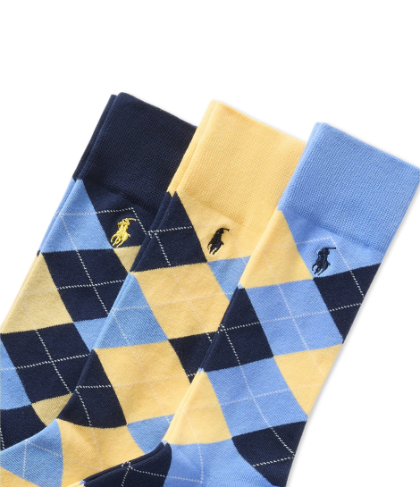 Набор мужских высоких носков Polo Ralph Lauren 3 пары 1159852188 (Разные цвета 10-13) EU 43-46