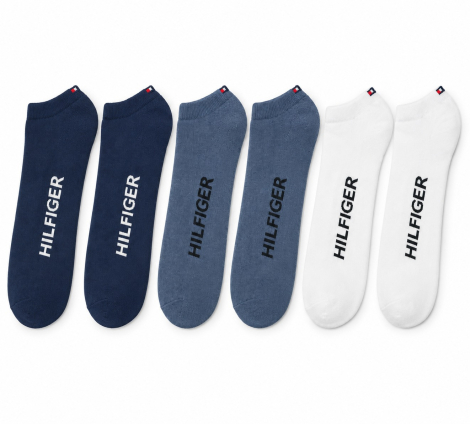 Набор коротких носков Tommy Hilfiger 6 пар 1161255745 (Синий/Белый One Size) EU 39-46