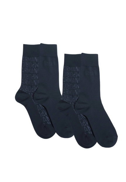Набір високих шкарпеток Emporio Armani 2 пари 1162166154 (Синій One size)