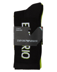 Набор высоких носков Emporio Armani 3 пары 1159846199 (Черный/Зеленый One size)