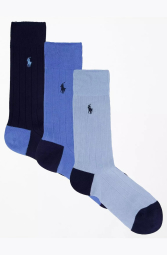 Набор мужских высоких носков Polo Ralph Lauren 3 пары 1159852205 (Синий/Голубой 10-13) EU 43-46