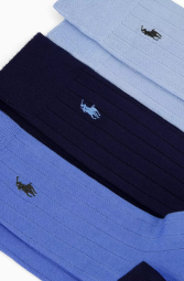 Набор мужских высоких носков Polo Ralph Lauren 3 пары 1159852205 (Синий/Голубой 10-13) EU 43-46