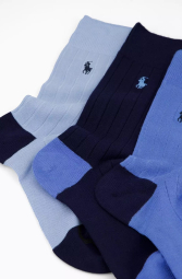 Набор мужских высоких носков Polo Ralph Lauren 3 пары 1159852205 (Синий/Голубой 10-13) EU 43-46