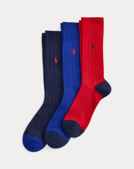 Набір чоловічих високих шкарпеток Polo Ralph Lauren 3 пари 1159860010 (Синій/Червоний 10-13)