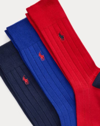 Набір чоловічих високих шкарпеток Polo Ralph Lauren 3 пари 1159860010 (Синій/Червоний 10-13)