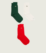 Набір чоловічих високих шкарпеток Lacoste 3 пари 1159863641 (Різні кольори 10-12) EU 43-46