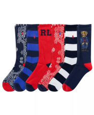 Набор высоких носков Polo Ralph Lauren 6 пар 1159865295 (Разные цвета One size) EU 43-46