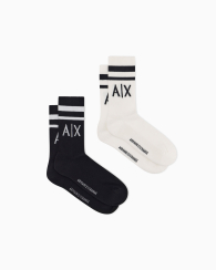 Набір чоловічих шкарпеток Armani Exchange 2 пари 1160806414 (Чорний/Білий L/XL) EU 43-46
