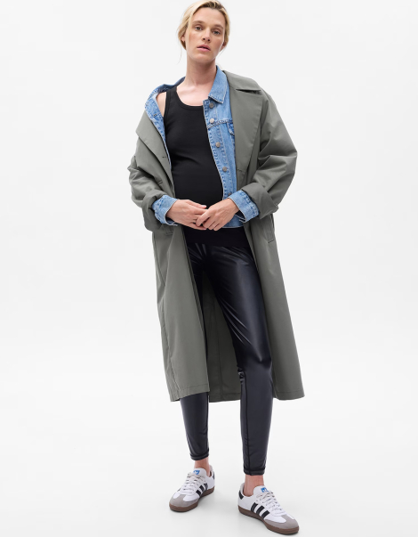 Леггинсы из экокожи для беременных GAP 1159843607 (Черный L)