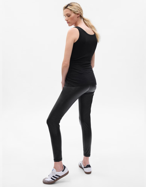 Леггинсы из экокожи для беременных GAP 1159843607 (Черный L)