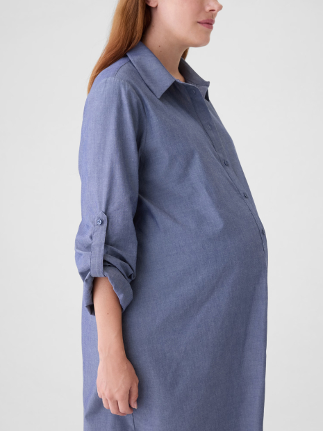 Платье-рубашка для беременных GAP на пуговицах 1159844914 (Синий XS)