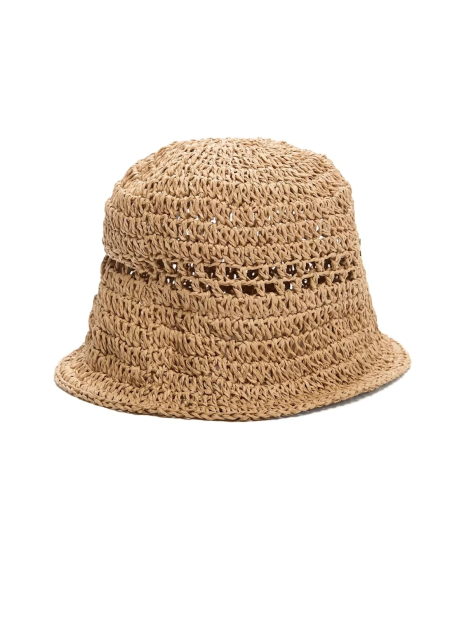 Панама из плетеной соломы рафии GUESS с логотипом 1159854547 (Бежевый One size)