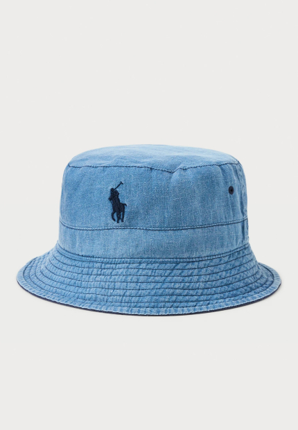 Двусторонняя панама Polo Ralph Lauren с вышитым логотипом 1159856088 (Синий S/M)