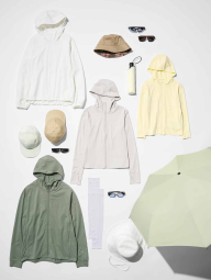 Двостороння панама UNIQLO із захистом від УФ-випромінювання 1161247076 (Бежевий One size)