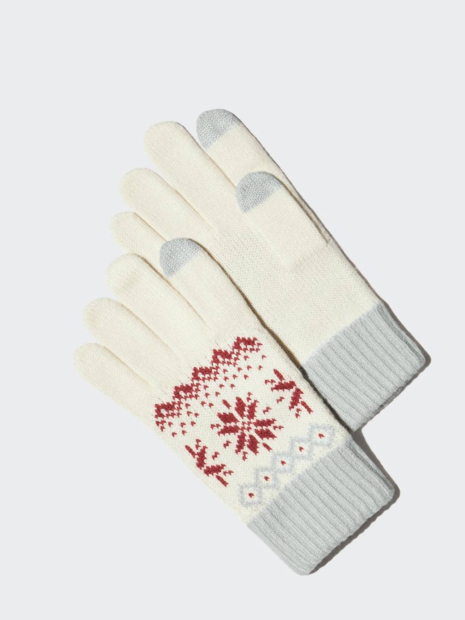 В'язані рукавички HEATTECH Uniqlo з орнаментом 1159858260 (Молочний M)