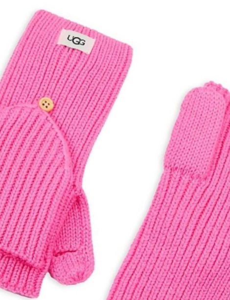 Жіночі в'язані рукавички UGG 1159860548 (Рожевий One size)