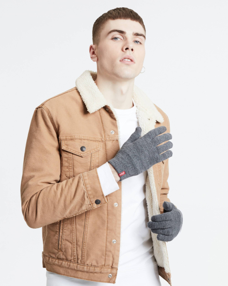 Вязаные перчатки Levi's с Touch Screen 1159861371 (Серый M)
