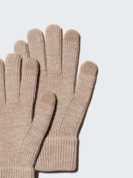 Вязаные перчатки HEATTECH Uniqlo 1159864456 (Бежевый L)