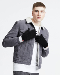 В'язані рукавички Levi's з Touch Screen 1159858900 (Чорний M)