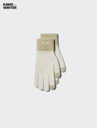 Вязаные перчатки HEATTECH Uniqlo KAWS 1159864402 (Молочный L)