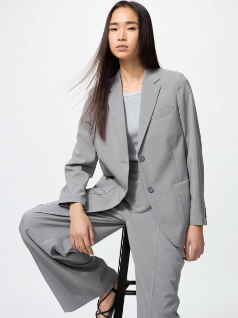 Классический пиджак UNIQLO с технологией AirSense 1159839992 (Серый S)