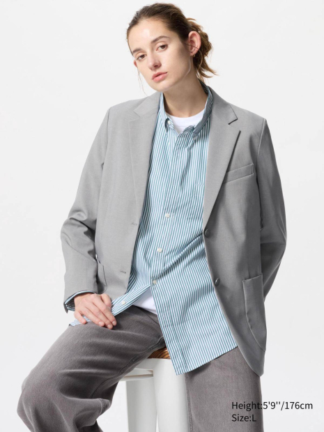 Классический пиджак UNIQLO с технологией AirSense 1159839992 (Серый S)