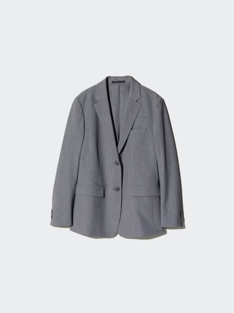Классический пиджак UNIQLO на пуговицах 1159839962 (Серый XXL)