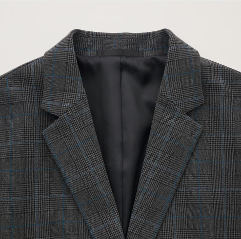 Классический пиджак UNIQLO на пуговицах 1159847177 (Серый XXL)