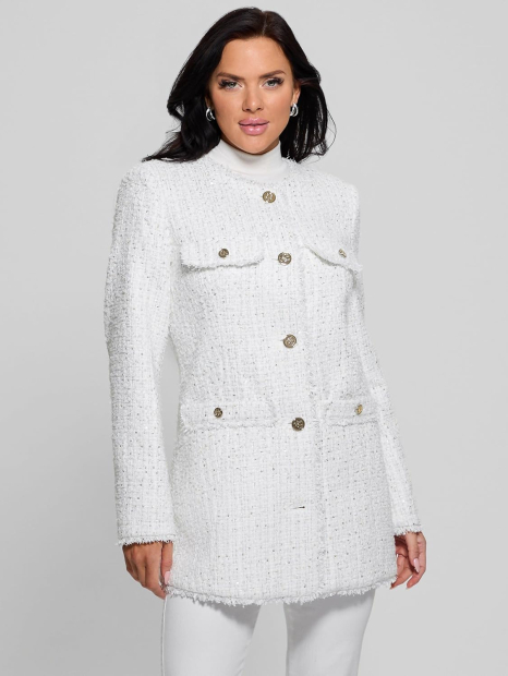 Жіночий жакет твідовий GUESS з блискітками 1159849672 (Білий M)