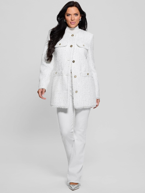 Жіночий жакет твідовий GUESS з блискітками 1159849672 (Білий M)