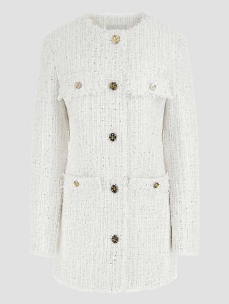 Жіночий жакет твідовий GUESS з блискітками 1159849672 (Білий M)