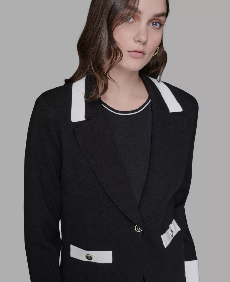 Женский вязаный блейзер Karl Lagerfeld Paris 1159863114 (Черный XL)