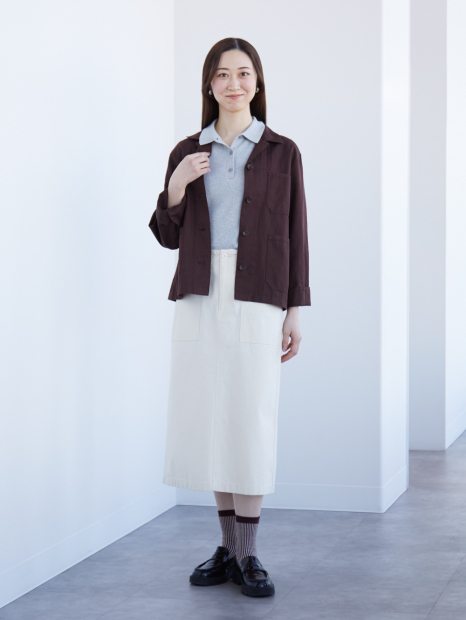 Легкий пиджак Uniqlo из смеси хлопка и льна 1159985989 (Коричневый M)