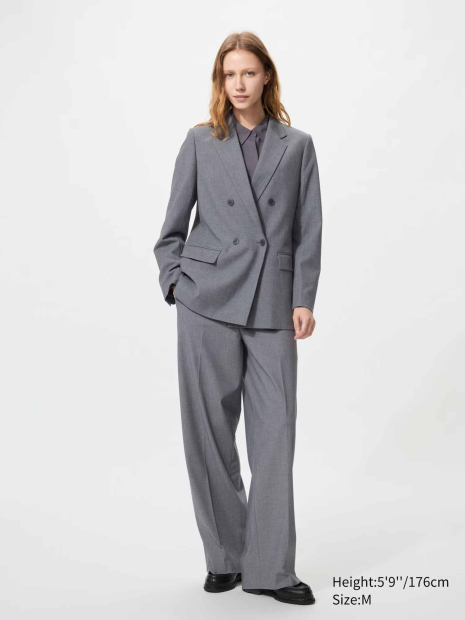 Классический пиджак UNIQLO на пуговицах 1160305019 (Серый S)