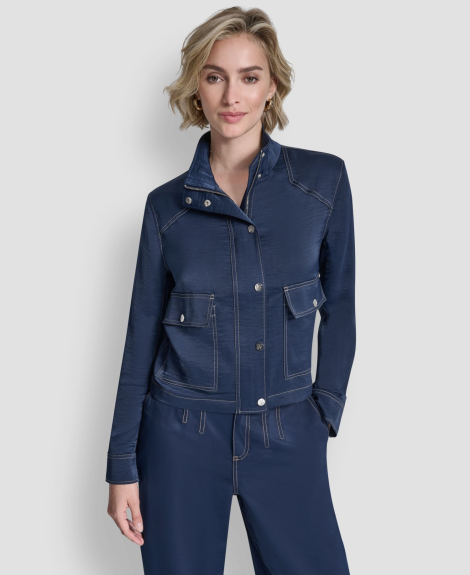 Женский жакет DKNY с воротником 1160788522 (Синий M)
