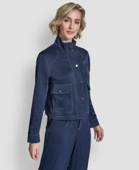 Женский жакет DKNY с воротником 1160788522 (Синий M)